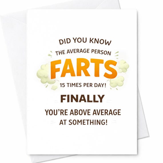 Funny Birthday Card with Farts Joke for Adults - Sarcastic Gag Gift for Friends - Rude and Dark Humor Birthday Greeting Card C621