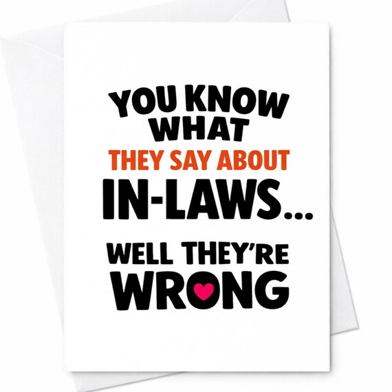 In Laws Card Funny In Laws Card Cute Relationship Card Love In Laws Card Funny Family Humor Card In Laws Gift C644