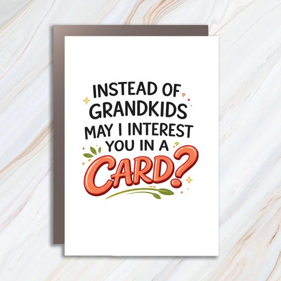 Instead Of Grandkids May We Interest You In A Card Greeting Card, Funny Father's Day Card, Gift From Couple, Funny In-Law Card MC84