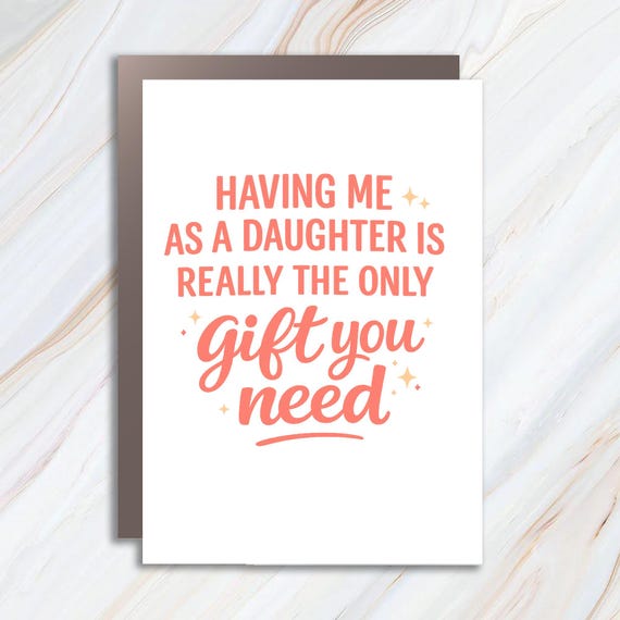 Funny Father's Day Greeting Card, Dad Birthday Card From Daughter, Dad Gift Idea, Christmas Card For Dad Mom MC126