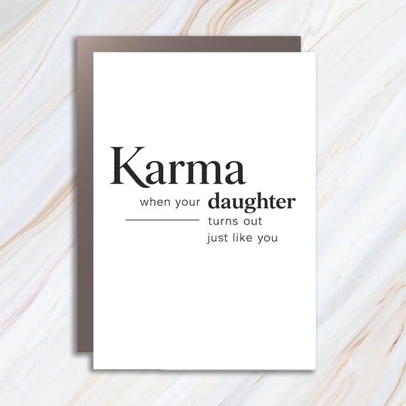 Funny Mother's Day Greeting Card, Karma Mother Daughter Humor, Cool Grandma Card, Daughter Like You Joke MC135