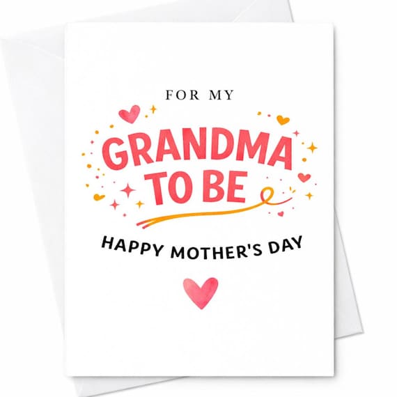 For My Grandma To Be Happy Mother’s Day Card For Expecting Grandma Pregnancy Announcement Cute Loving Gift C677