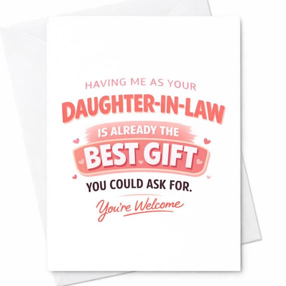 Funny Mother’s Day Card From Daughter In Law Best Gift Joke Card Sarcastic MIL Gift Humor Card For Mother In Law Present  C710