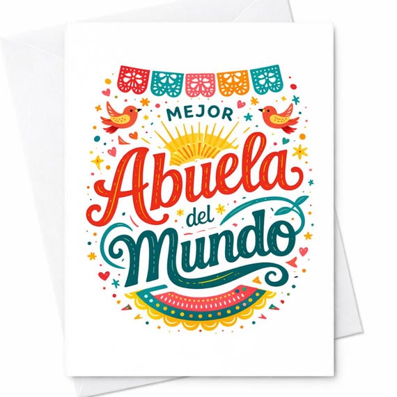 Mejor Abuela Del Mundo Card Spanish Mother’s Day Card Grandma Gift Abuela Card Happy Mother’s Day Abuela Gift Cute Spanish Card C748
