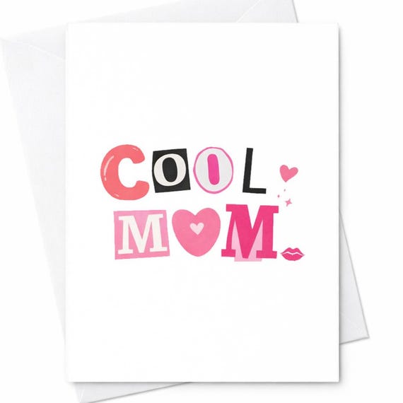 Cool Mom Mother’s Day Card Cute Trendy Mom Card Pink Typography Card Modern Mom Gift Minimal Funny Mother’s Day Card Gift For Mom C754