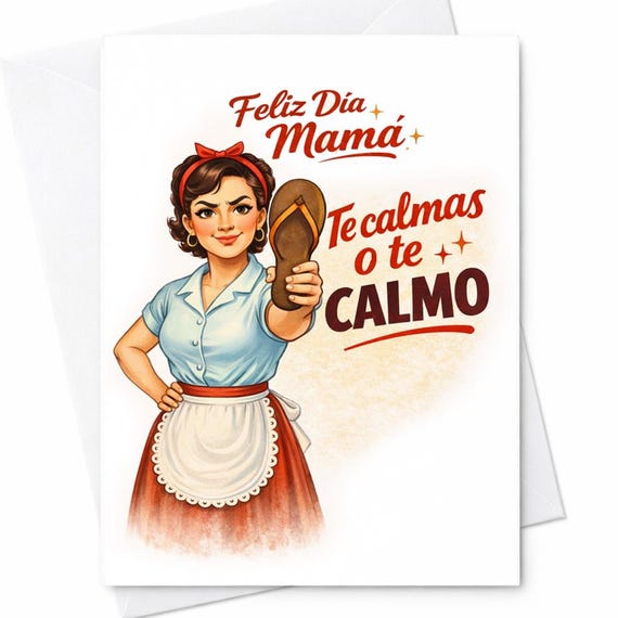 Feliz Día Mamá Funny Latina Mom Card Te Calmas O Te Calmo Chancla Mom Gift Hispanic Mother’s Day Card Spanish Mom Gift Idea C756