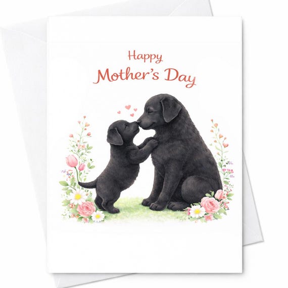 Happy Mother’s Day Dog Mom Card Cute Puppy Card Mothers Day Gift Pet Lover Card Labrador Mom Card Dog Lover Gift C833