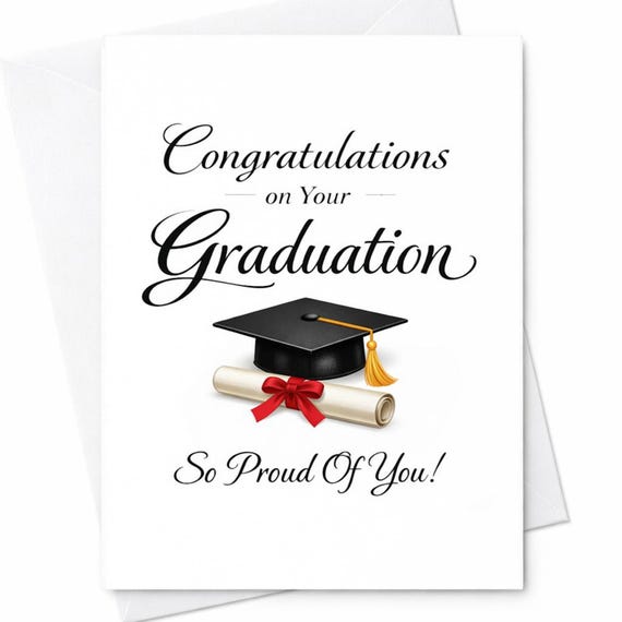 Congratulations On Your Graduation Card So Proud Of You Graduation Card Elegant Graduation Card Gift For Graduate College Graduation C879