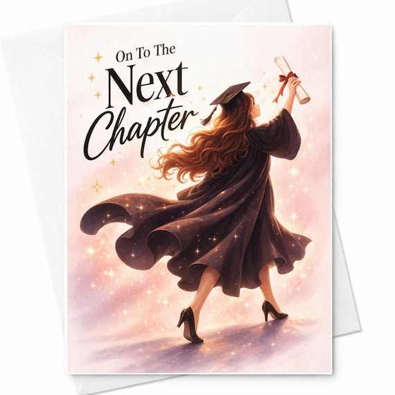 On To The Next Chapter Graduation Card Inspirational Graduation Gift For Her College Graduate Congrats Card Elegant Grad Card C882