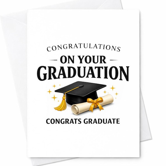 Congratulations On Your Graduation Card Classic Graduation Card Congrats Graduate Gift For Him Her College Graduation Congrats Card C875