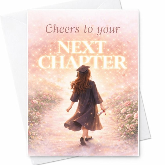 Cheers To Your Next Chapter Graduation Card Inspirational Graduation For Her College Graduate Congrats Card Elegant Grad Card Keepsake C883