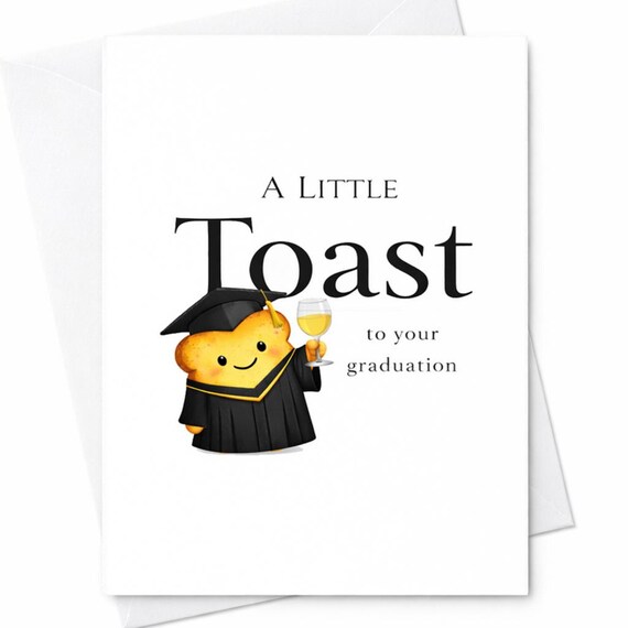 A Little Toast To Your Graduation Card Cute Graduation Card Funny Graduation Card Congrats Graduate Gift College Card For Her Him C890