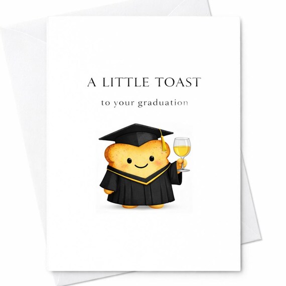 A Little Toast To Your Graduation Card Cute Graduation Card Funny Graduation Card Congrats Graduate Gift College Card For Her Him C889