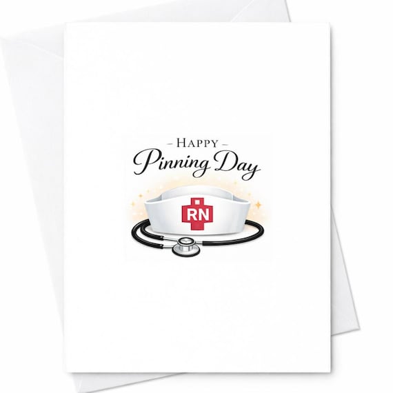 Happy Pinning Day Rn Nurse Graduation Card Nursing School Pinning Ceremony Gift Registered Nurse Congrats Nursing Graduate Card C898