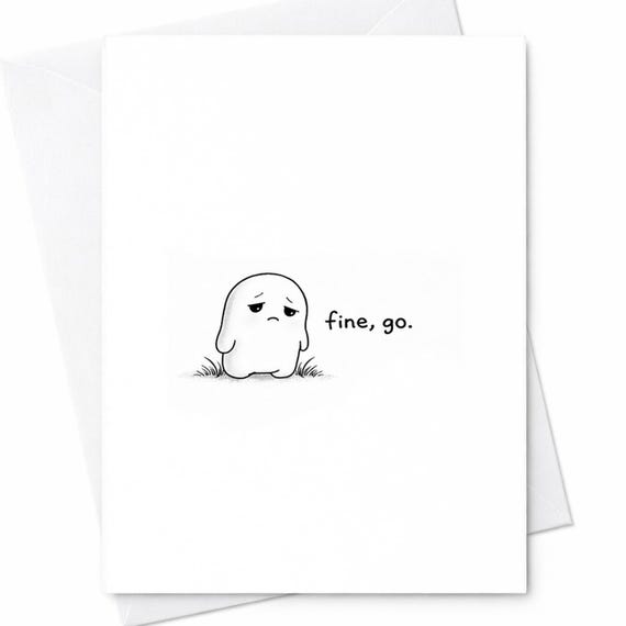 Fine Go Retirement Card Funny Leaving Job Card Coworker Farewell Card Boss Goodbye Card Minimal Cute Character Card C1147