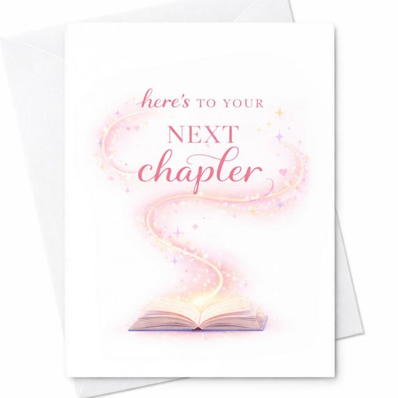 Heres To Your Next Chapter Card New Job Card Retirement Card Leaving Job Gift Inspirational Farewell Card Coworker Goodbye Card C1130