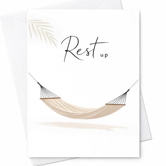Rest Up Retirement Card Minimalist Retirement Card Coworker Gift Boss Leaving Job Card Relaxation Hammock Card Simple Elegant C1150