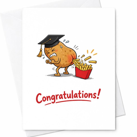 Funny Graduation Card Congratulations Card Fries Potato Humor Grad Card Gag Graduation College University Graduate Funny Congrats C1164