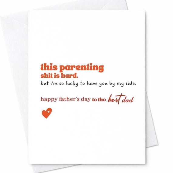 This Parenting Shit Is Hard Fathers Day Card Funny Dad Card From Partner Romantic Father’s Day Card For Husband New Dad Gift Card C1186