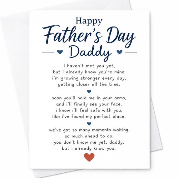 Happy Fathers Day Daddy Card From Baby Bump Pregnancy Announcement Card For Dad Emotional First Fathers Day Card From Baby C1189