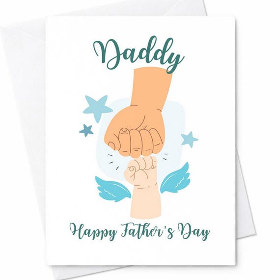 Daddy Happy Fathers Day Card From Baby Cute Dad And Baby Hands Card New Dad Gift First Fathers Day Card From Infant Child C1196