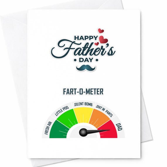 Happy Fathers Day Fart O Meter Card Funny Dad Card Gag Fathers Day Gift Humor Card For Dad Adult Joke Card From Child C1202