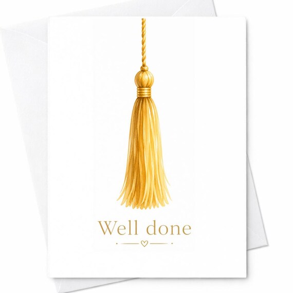 Well Done Graduation Card Elegant Minimalist Gold Tassel Congrats Grad Card College Graduation Gift Simple Classy Graduation Card C1185