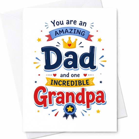 Amazing Dad And Grandpa Fathers Day Card Gift From Kids Grandchildren Father Grandpa Gift Card From Family C1272