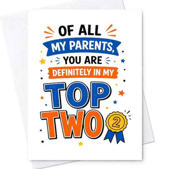 Funny Father's Day Card with Top Two Dad Joke from Kid, Child, Son or Daughter - Hilarious Greeting for Dad's Special Day C1273
