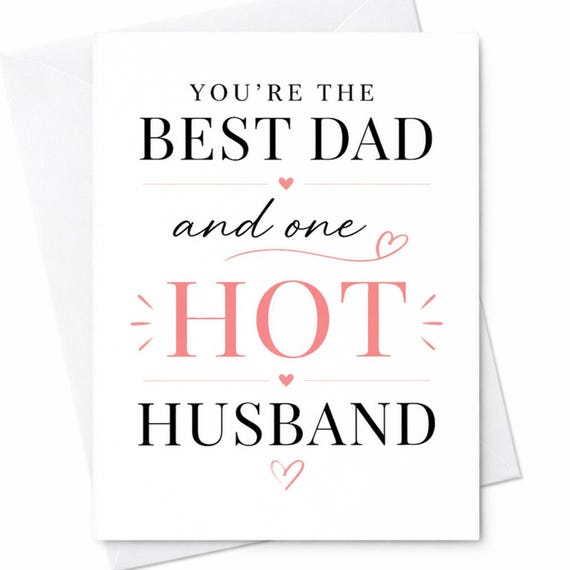Best Dad Husband Card Fathers Day Card For Husband Gift From Wife Funny Romantic Dad Card Husband Father Idea C1278