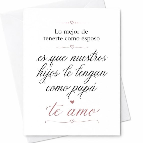 Tarjeta Día Del Padre Esposo Amor Papá Te Amo - Spanish Father's Day Card for Husband, Dad from Kids, Love Card for Spanish Dad C1279