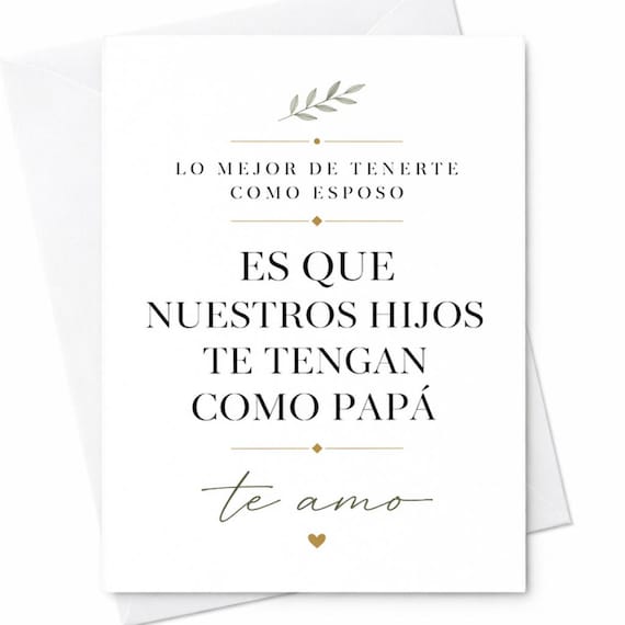 Tarjeta Día Del Padre Esposo Regalo Para Esposo Papá Tarjeta Amor Padre De Hijos Papá Español Te Amo C1280