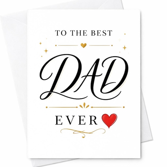 Best Dad Ever Card Fathers Day Card For Dad Gift From Son Daughter Simple Dad Card Cute Father Appreciation Dad C1284