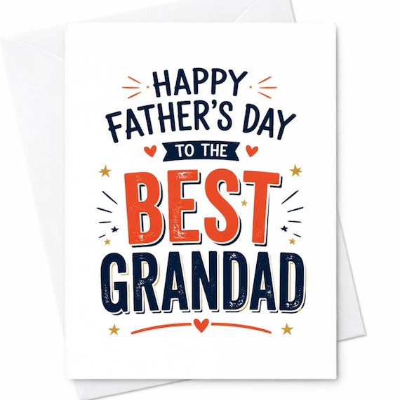 Happy Father's Day Grandad Card from Grandkids - Best Grandpa Gift for Father's Day - Grandad Card for Father's Day Gift C1287