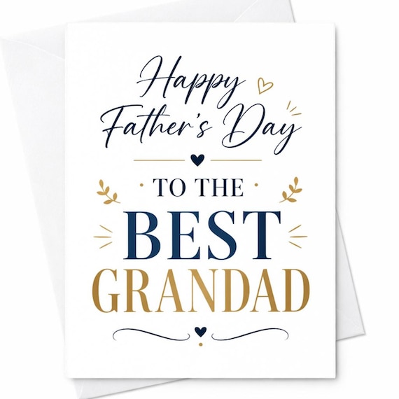 Happy Father's Day Card for Grandad from Grandkids - Best Grandpa Card for Father's Day - Thoughtful Gift for Grandfather C1288