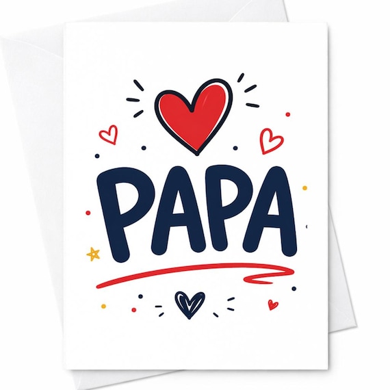 Papa Fathers Day Card Simple Papa Card Gift For Papa From Kids Cute Dad Card For Papa Fathers Day Gift Idea C1294