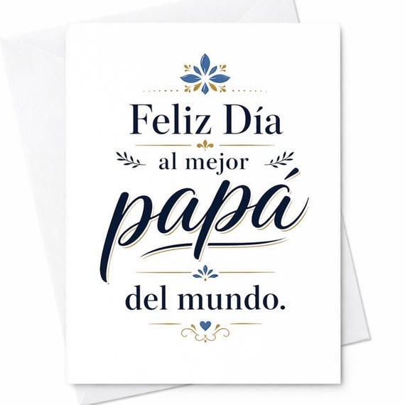 Spanish Fathers Day Card Feliz Dia Al Mejor Papa Del Mundo Card For Dad From Kids Husband Dad Appreciation Card C1249