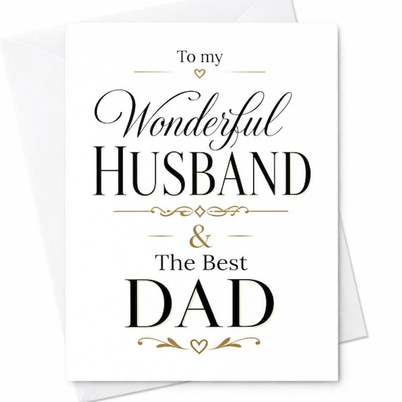 Fathers Day Card For Husband Best Dad From Wife Card For Husband Dad Card From Kids Happy Fathers Day Husband C1298