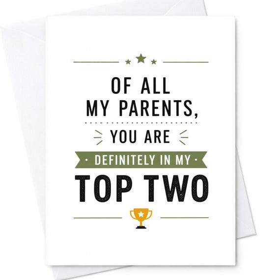 Funny Father's Day Card with Top Two Dad Joke from Kid, Child, Son, or Daughter - Humorous Greeting for Dad's Special Day C1274