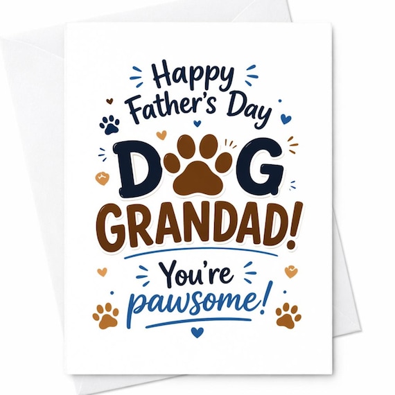 Dog Grandad Fathers Day Card Funny Dog Grandad Card Gift From Dog Paw Grandad Card Dog Lover Grandpa Gift Card C1292