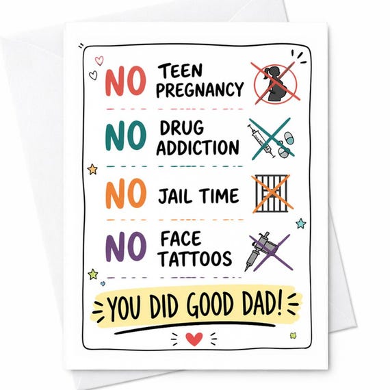 Funny Father's Day Card for Dad from Kids - You Did Good Dad - Hilarious Dad Joke Card - Adult Humor Father's Day Greeting C1296