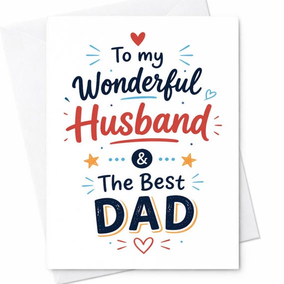 Fathers Day Card For Husband Best Dad Card From Wife Card For Husband Dad Card From Kids Happy Fathers Day Husband C1297