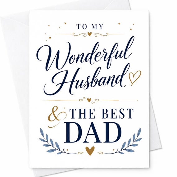 Father's Day Card for Husband from Wife and Kids - Best Dad Ever - Happy Father's Day Card for Him - Funny Husband Dad Card C1302