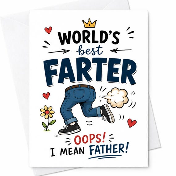 Funny Fathers Day Card Farter Father Joke Card From Kids Son Daughter Humor Dad Card Happy Fathers Day Card Joke C1324