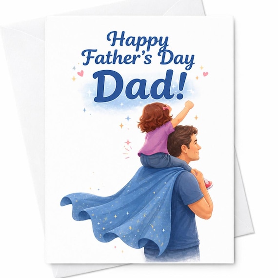 Happy Father's Day Dad Card Cute Dad Fathers Day Card From Daughter Sweet Father Card Gift For Dad C1380