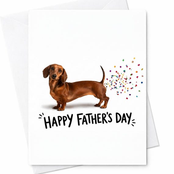 Happy Father's Day Funny Dog Fathers Day Card Dad Card Dachshund Dog Dad Gift Pet Dad Card Cute Dog Card C1399
