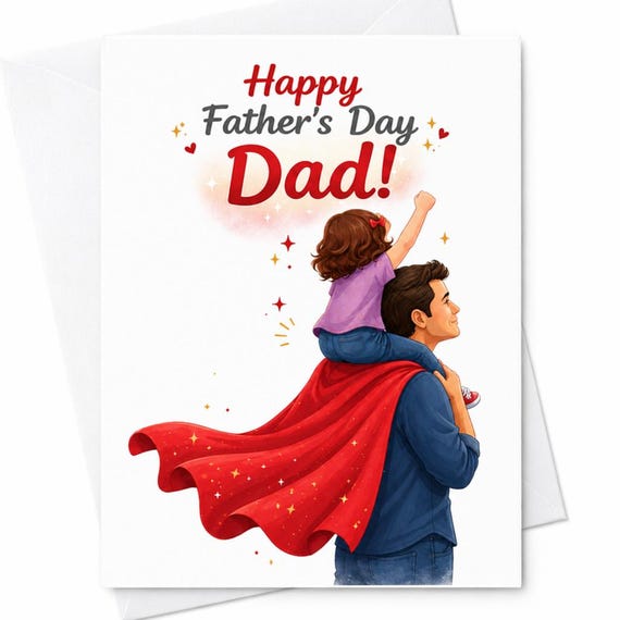Happy Father's Day Dad Card Cute Dad Fathers Day Card From Daughter Sweet Father Card For Dad C1381
