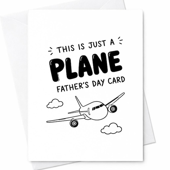 This Is Just A Plane Father's Day Card Funny Fathers Day Card Dad Card Aviation Dad Joke Card Gift For Dad C1393