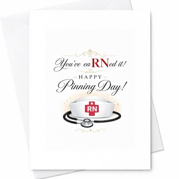 Happy Pinning Day Rn Nurse Graduation Card Nursing School Pinning Ceremony Gift Registered Nurse Congrats Nursing Graduate Card C1440