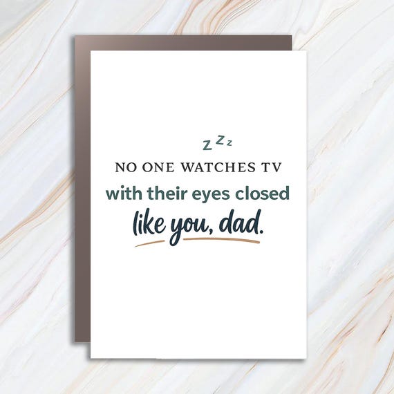 Funny Father's Day Greeting Card: Dad Joke TV Sleeper Humor FC2